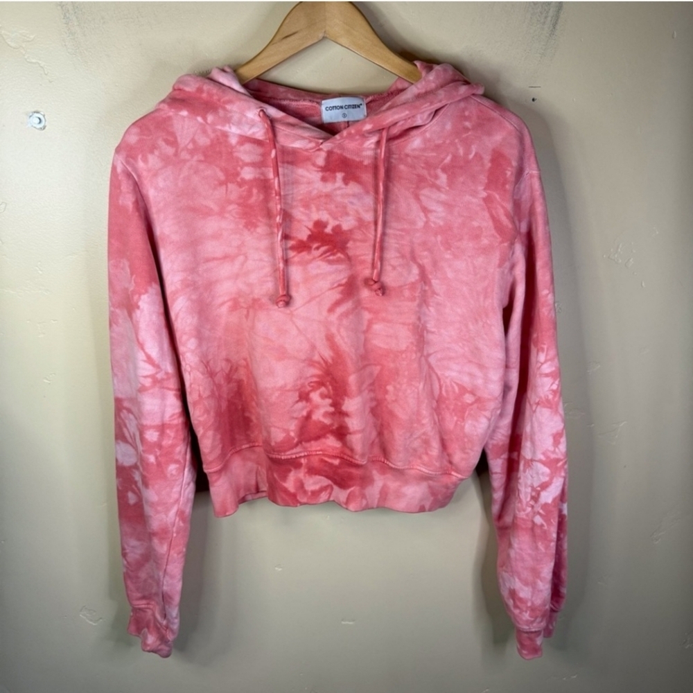 Cotton Citizen Milan Cropped Hoodie Size Small Barbie Pink Made In USA Outdoor